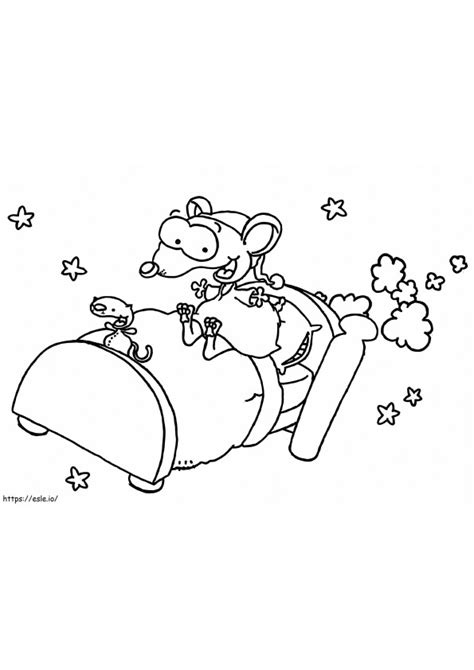 Toopy And Binoo On Bed coloring page