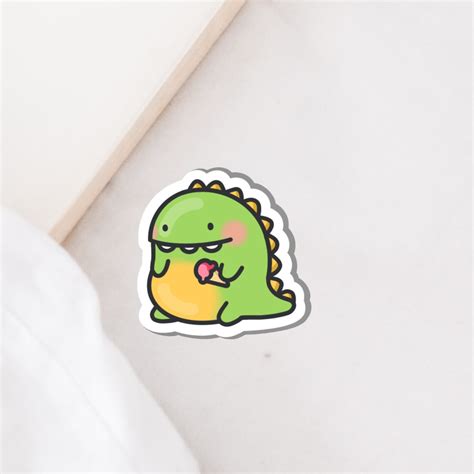 Cute Dinosaur Vinyl Sticker Kawaii dinosaur Stickers Cute | Etsy