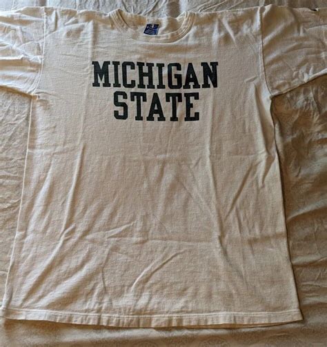 Champion Michigan State Adult XL Shirt White Short Sl… - Gem