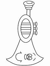 Coloring Horn Pages Kids Musical Instruments French Music Tuba  sketch template