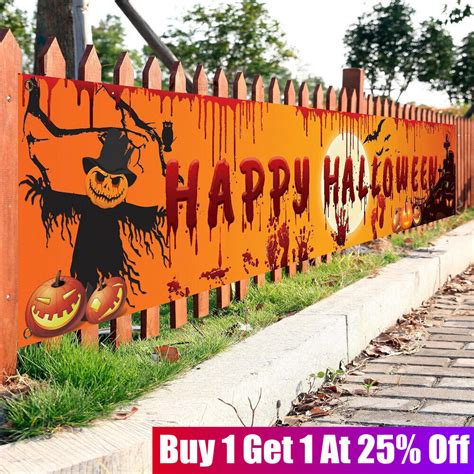 Happy Halloween Hanging Banner Flag Party Celebrate Foldable Home ...