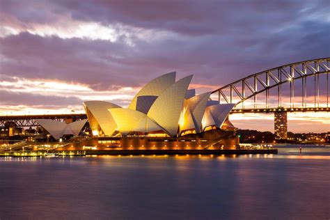 Sydney Opera House and the Harbour Bridge at night - Wayfarer