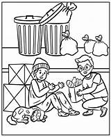 Helping Poor Homeless coloring Page sketch template