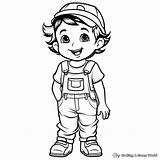 Overalls Coloring Pages  Free & Printable sketch template
