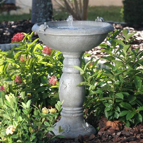 Smart Solar Country Gardens Gray Weathered Stone Solar Birdbath Fountain-20622R01 in 2020 | Bird ...