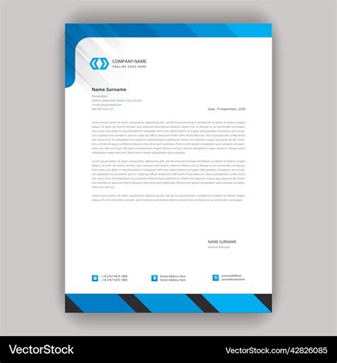 Modern company letterhead pad design Royalty Free Vector