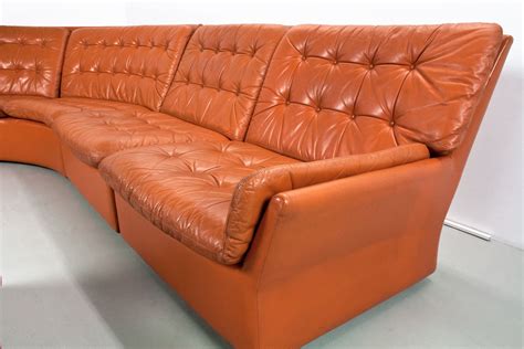 Vintage corner sofa in brown leather, 1970s - Design Market