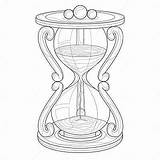 HourglassColoring Book Antistress For Children And Adults Stock Vector  sketch template