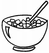 Cereal Bowl Coloring Page Sketch sketch template