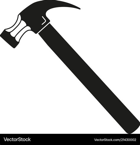 Black and white claw hammer silhouette Royalty Free Vector