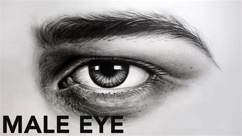 How to Draw Realistic Male Eye with Charcoal || Timelapse (With images) | Realistic drawings ...