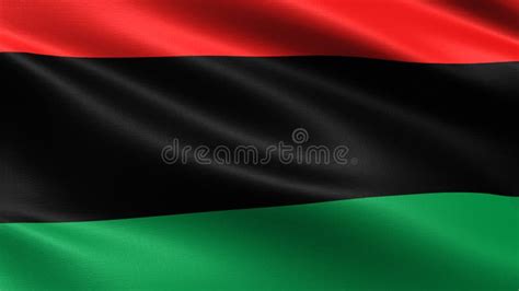 Pan African Flag, with Waving Fabric Texture Stock Illustration ...