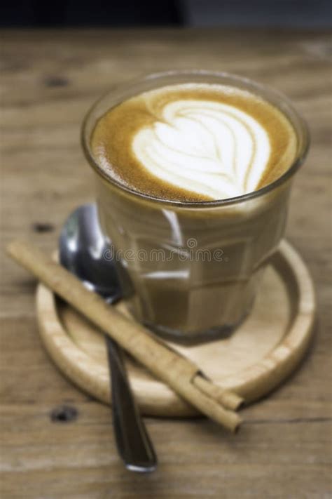 Cup of Piccolo Latte Coffee with Latte Art Stock Photo - Image of ...