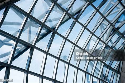 Modern Office Building Structer Reflections At Departure In Airport Terminal Stock Photo ...