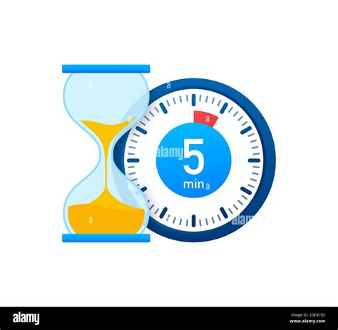 The 5 minutes, stopwatch vector icon. Stopwatch icon in flat style, timer on on color background ...