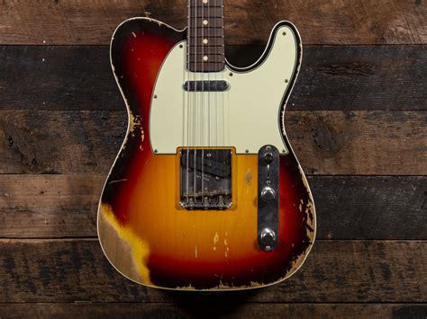 Fender Custom Shop 1960 Telecaster Custom Three Tone Sunburst Heavy Relic Serial Number ...