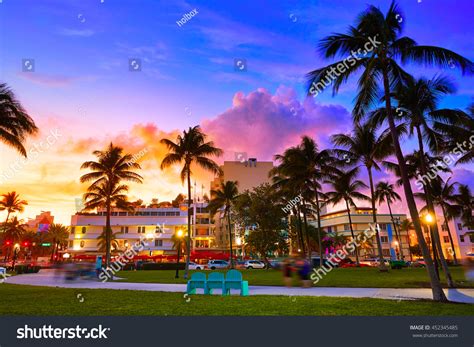 Miami Beach South Beach Sunset Ocean Stock Photo 452345485 - Shutterstock