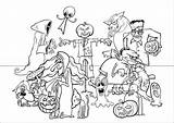 Various Halloween Characters To color  Coloring Pages For Kids sketch template