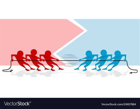 Abstract tug of war Royalty Free Vector Image - VectorStock