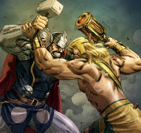 Hercules vs Thor by Reilly Brown Dc Comics Art, Marvel Comics, Comic Books Art, Comic Art, Book ...