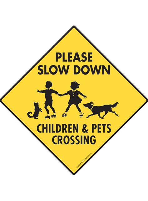 Caution Please Slow Down Children and Pets Crossing Aluminum Dog Sign or Vinyl Sticker - Etsy ...