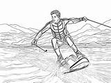 Catch A Wave With This Water Skiing Coloring  Page sketch template