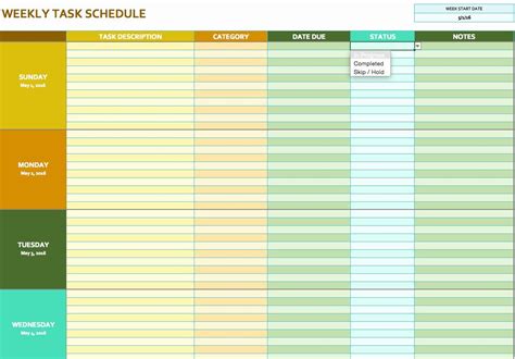 Template for Weekly Schedule Awesome Free Weekly Schedule Templates for ...