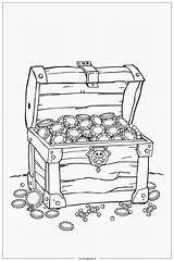 Pirate Treasure Chest Coloring Page Coloring Free PDF&ampPNG Printable sketch template