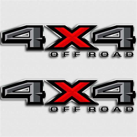 Ford F-150 Truck Decals | Off Road 4x4 Gray Red Sticker Set