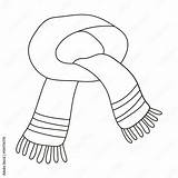 Winter Scarf Outline sketch template