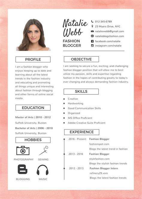 Free Best Fashion Resume CV Template in Photoshop (PSD), Illustrator (AI) and Microsoft Word ...