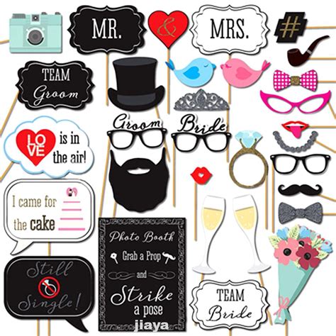 12pcs Wedding Photo Booth Set Props with Background Party Selfie Photography Kit