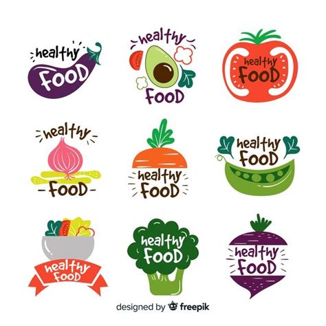 Healthy Food Logo Stickers