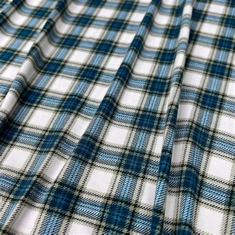 Blue Plaid Fabric - Etsy