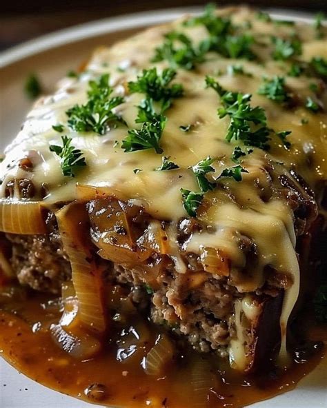 Crockpot French Onion Meatloaf with Melted Swiss Cheese – Tivav