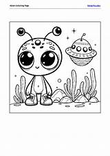 Color In Alien Coloring sketch template