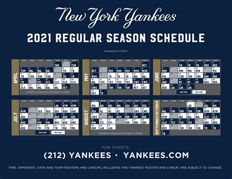 Ny Yankees Printable Schedule