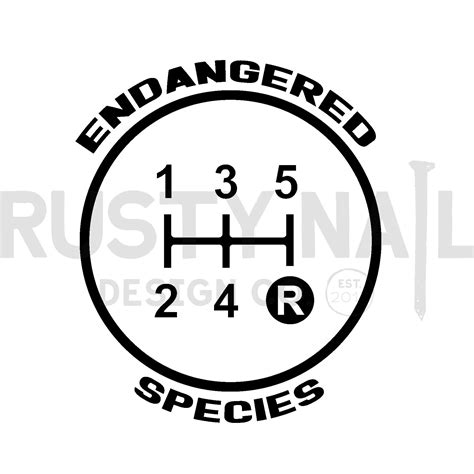 5-speed endangered species gear shift decal - 5 Speed Pattern - Manual Shift, Stick Shift ...