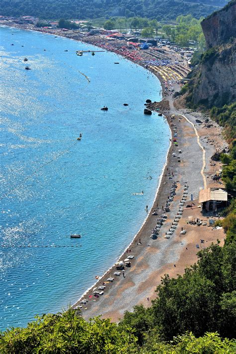 Elevated View of Jazz Beach near Budva, Montenegro - Encircle Photos