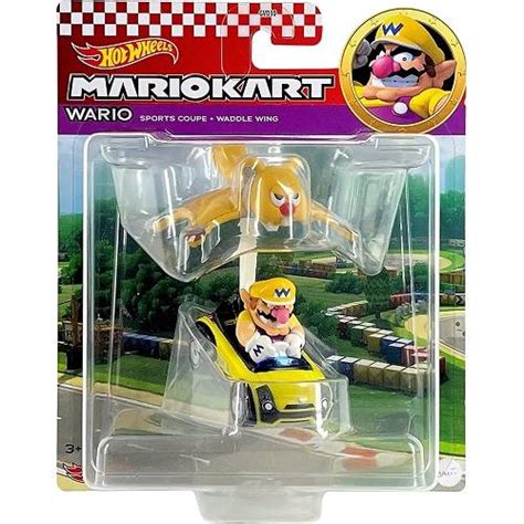 Hot Wheels Mario Kart – Wario in Sports Coupe Kart with Waddle Wing ...