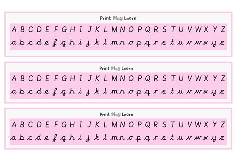 cursive alphabet printable chart alphabetworksheetsfreecom - cursive mini bulletin board tcr4099 ...