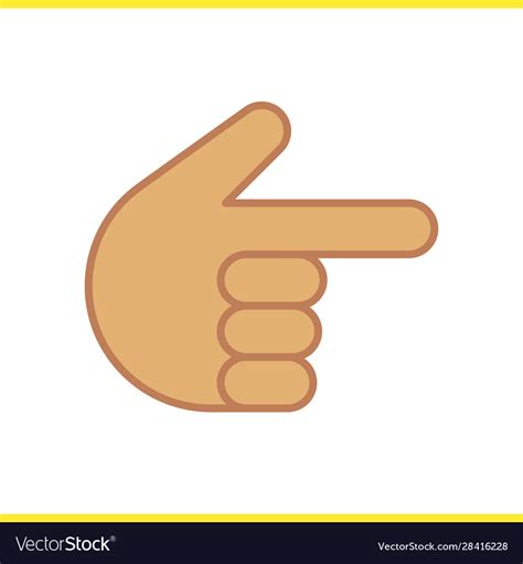 Point right hand gesture color icon Royalty Free Vector