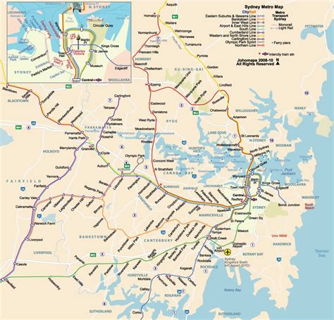 Metro Map of Sydney - JohoMaps | Metro map, Map, Sydney metro