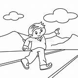 Boy Walking Coloring Pages sketch template