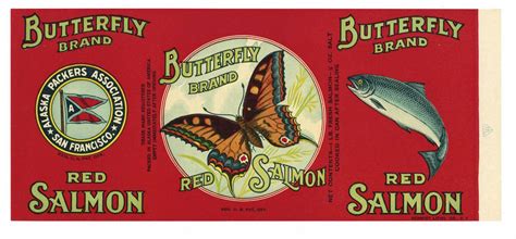 Butterfly Brand Vintage Alaska Packers Salmon Can Label – thelabelman