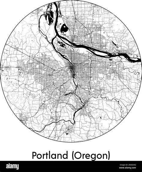 City Map Portland (Oregon) United States North America vector ...