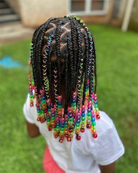 Single with beads | Kids hairstyles, Hair styles, Girls hairstyles braids