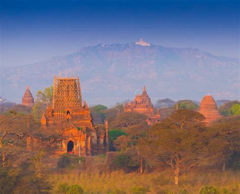 Myanmar. Bagan. Landscape Pagodas Stock Image - Image of journey ...