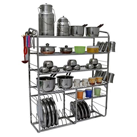 Square Stainless Steel Wall Mount Kitchen Racks, Shelves: 5, Size/Dimensions: Standard at Rs ...