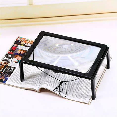 3X Magnification Reading Magnifier Foldable Desk Magnifier A4 Full Page Large Hands Free Page ...